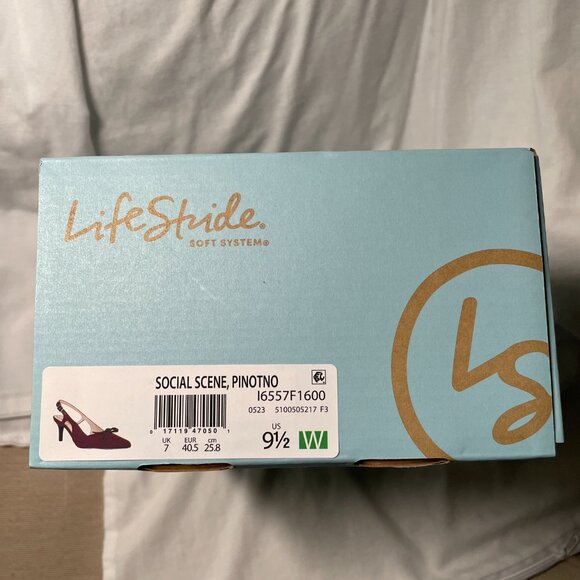 Lifestride Women's Slingback Heels 9.5W NIB Pinot Noir Never worn - Picture 7 of 7